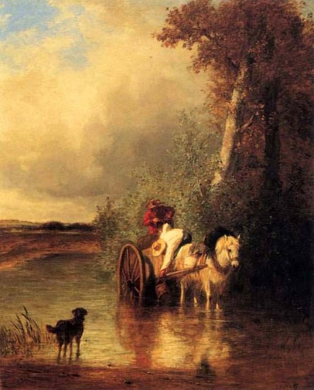 Constant Troyon, Field Workers Near a Stream
ca. 1849, Oil on canvas