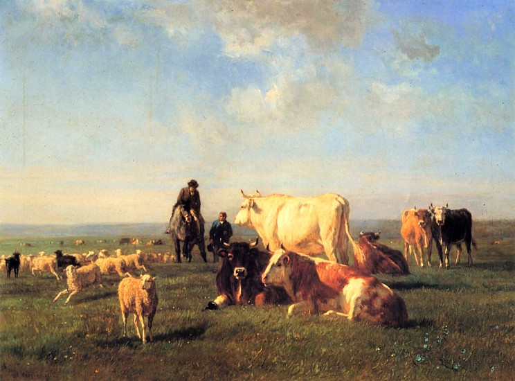 Constant Troyon, Cows and Sheep Grazing
1862, Oil on canvas